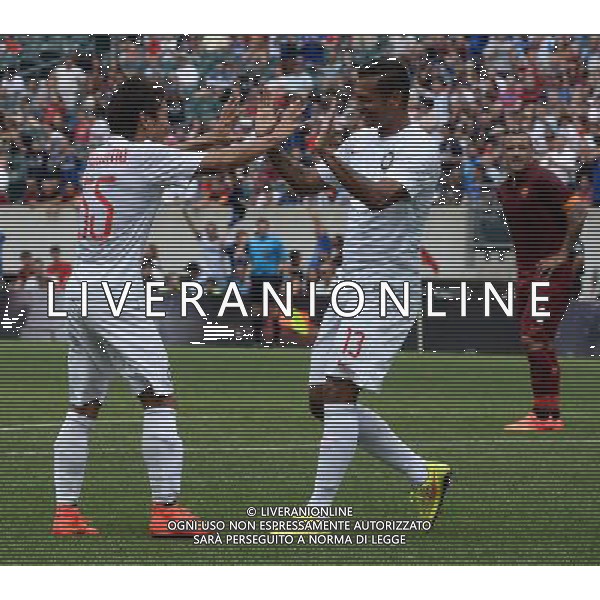 Guinnes International Champions Cup 2014 Philadelphia - 02.09.2014 Roma-Inter Nella Foto:nagatomo esulta con guarin /Ph.Vitez-Ag. Aldo Liverani