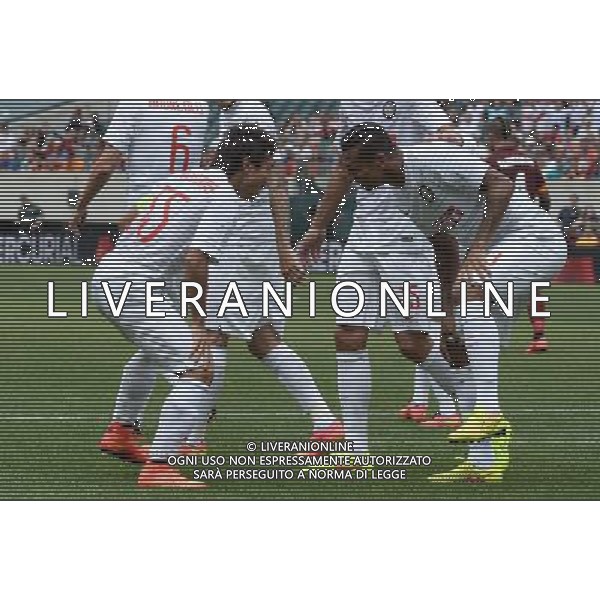 Guinnes International Champions Cup 2014 Philadelphia - 02.09.2014 Roma-Inter Nella Foto:nagatomo esulta stile sumo con guarin /Ph.Vitez-Ag. Aldo Liverani