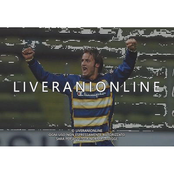 Parma - Besiktas Coppa Uefa 16/12/2004 nella foto esultanza di alberto gilardino a fine gara ph marco luzzani/agenzia aldo liverani