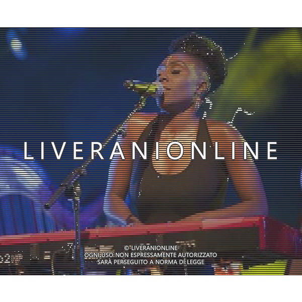 Laura Mvula on stage at Camp Bestival Lulworth Castle \' Park, East Lulworth, Wareham, Dorset 2nd aug 2014 ©photoshot/Agenzia Aldo Liverani sas - ITALY ONLY - EDITORIAL USE ONLY