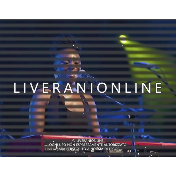 Laura Mvula on stage at Camp Bestival Lulworth Castle \' Park, East Lulworth, Wareham, Dorset 2nd aug 2014 ©photoshot/Agenzia Aldo Liverani sas - ITALY ONLY - EDITORIAL USE ONLY