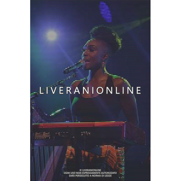 Laura Mvula performing on stage at Camp Bestival, at Lulworth Castle in Dorset, England. 2nd August 2014 ©photoshot/Agenzia Aldo Liverani sas - ITALY ONLY - EDITORIAL USE ONLY