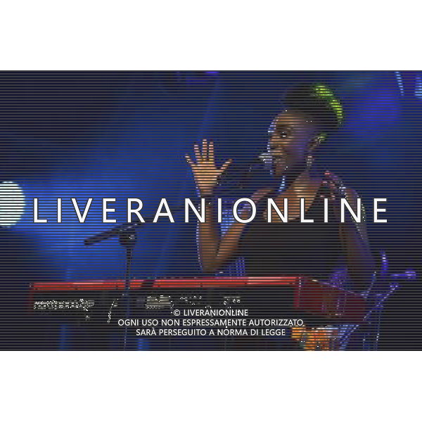 Laura Mvula performing on stage at Camp Bestival, at Lulworth Castle in Dorset, England. 2nd August 2014 ©photoshot/Agenzia Aldo Liverani sas - ITALY ONLY - EDITORIAL USE ONLY