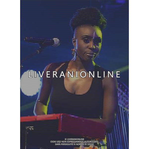Laura Mvula performing on stage at Camp Bestival, at Lulworth Castle in Dorset, England. 2nd August 2014 ©photoshot/Agenzia Aldo Liverani sas - ITALY ONLY - EDITORIAL USE ONLY