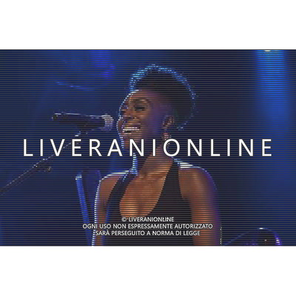 Laura Mvula performing on stage at Camp Bestival, at Lulworth Castle in Dorset, England. 2nd August 2014 ©photoshot/Agenzia Aldo Liverani sas - ITALY ONLY - EDITORIAL USE ONLY