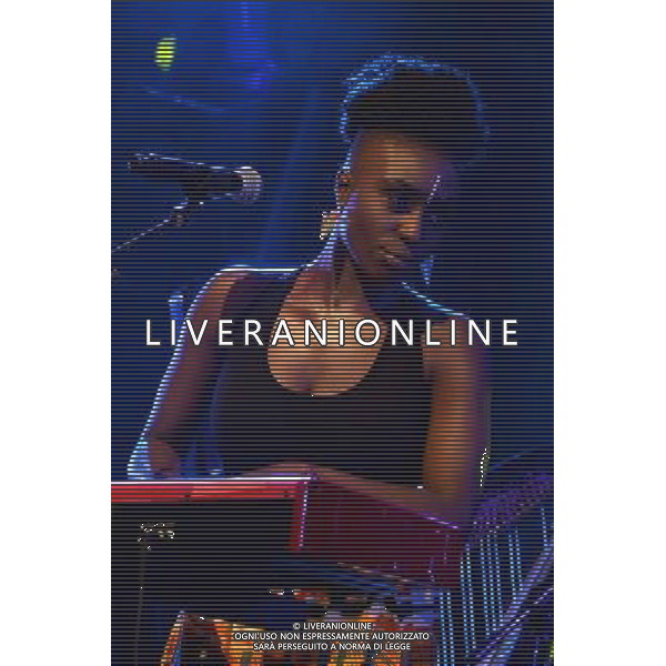 Laura Mvula performing on stage at Camp Bestival, at Lulworth Castle in Dorset, England. 2nd August 2014 ©photoshot/Agenzia Aldo Liverani sas - ITALY ONLY - EDITORIAL USE ONLY