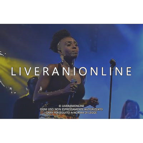 Laura Mvula performing on stage at Camp Bestival, at Lulworth Castle in Dorset, England. 2nd August 2014 ©photoshot/Agenzia Aldo Liverani sas - ITALY ONLY - EDITORIAL USE ONLY