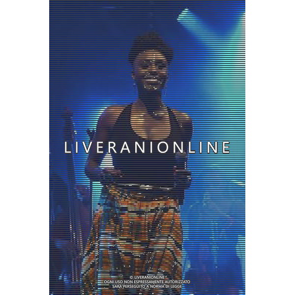 Laura Mvula performing on stage at Camp Bestival, at Lulworth Castle in Dorset, England. 2nd August 2014 ©photoshot/Agenzia Aldo Liverani sas - ITALY ONLY - EDITORIAL USE ONLY