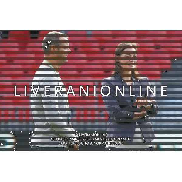 Corinne Diacre / Olivier CHAVANON - 04.08.2014 - Brest / Clermont - 1er journee de Ligue 2 Photo : Maxime Kerriou / Icon Sport AG ALDO LIVERANI SAS ONLY ITALY