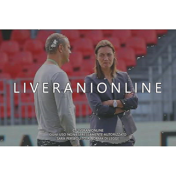 Corinne Diacre / Olivier CHAVANON - 04.08.2014 - Brest / Clermont - 1er journee de Ligue 2 Photo : Maxime Kerriou / Icon Sport AG ALDO LIVERANI SAS ONLY ITALY