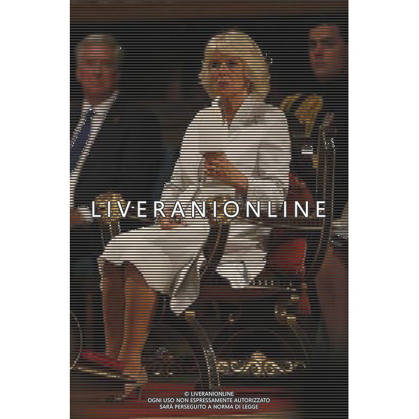 Camilla, Duchess of Cornwall attends a candlelit vigil and prayer service to commemorate the centenary of the outbreak of the First World War at Westminster Abbey in London, Monday, Aug. 4, 2014. (AP Photo/Sang Tan, Pool) ©PHOTOSHOT/Agenzia Aldo Liverani sas - ITALY ONLY - EDITORIAL USE ONLY - REALI INGLESI: Membri della famiglia reale durante la commemorazione del centenario dello scoppio della prima guerra mondiale a Londra, Lunedi, 4 agosto 2014.