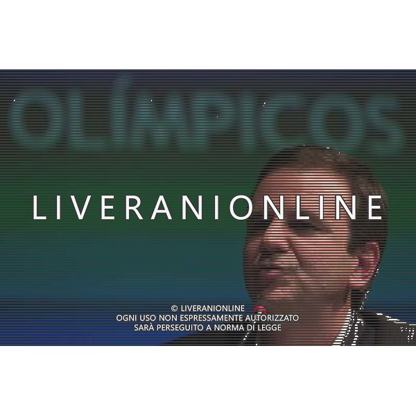 (140805) -- RIO DE JANEIRO, Aug. 5, 2014 () -- Eduardor Paes, mayor of the City of Rio de Janeiro, attends a press conference marking the two-year countdown of the opening of Rio 2016 Olympic Games in Rio de Janeiro, Brazil, Aug. 4, 2014. (/Xu Zijian) ©PHOTOSHOT/Agenzia Aldo Liverani sas - ITALY ONLY - EDITORIAL USE ONLY - I delegati partecipano al conto alla rovescia dei due anni dalla cerimonia di apertura dei Giochi Olimpici di Rio 2016 olimpiadi di Rio de Janeiro, in Brasile, il 4 agosto 2014