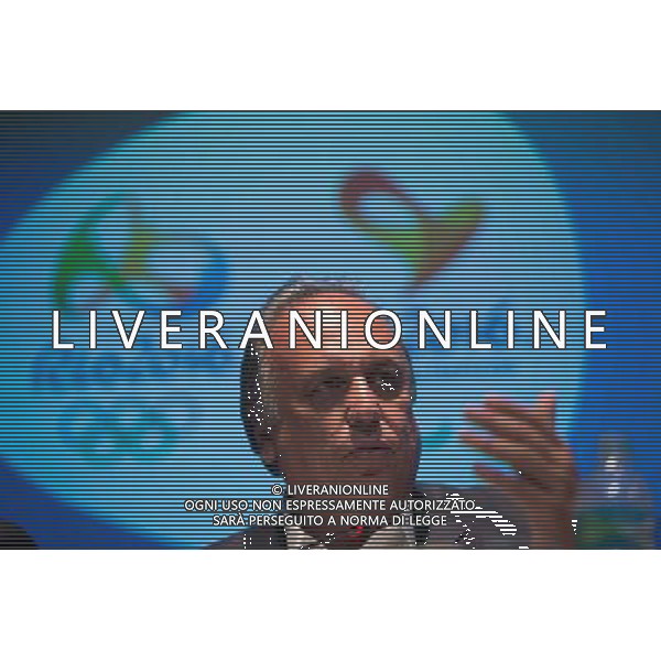 (140805) -- RIO DE JANEIRO, Aug. 5, 2014 () -- Luiz Fernando, governor of the State of Rio de Janeiro, attends a press conference marking the two-year countdown of the opening of Rio 2016 Olympic Games in Rio de Janeiro, Brazil, Aug. 4, 2014. (/Xu Zijian) ©PHOTOSHOT/Agenzia Aldo Liverani sas - ITALY ONLY - EDITORIAL USE ONLY - I delegati partecipano al conto alla rovescia dei due anni dalla cerimonia di apertura dei Giochi Olimpici di Rio 2016 olimpiadi di Rio de Janeiro, in Brasile, il 4 agosto 2014