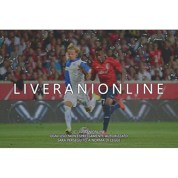 Divock ORIGI / Moritz BAUER - 05.08.2014 - Lille / Grasshopper Zurich - 3emeTour Champions League Photo : Dave Winter / Icon Sport