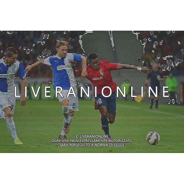 Salomon KALOU / Michael LANG - 05.08.2014 - Lille / Grasshopper Zurich - 3emeTour Champions League Photo : Dave Winter / Icon Sport