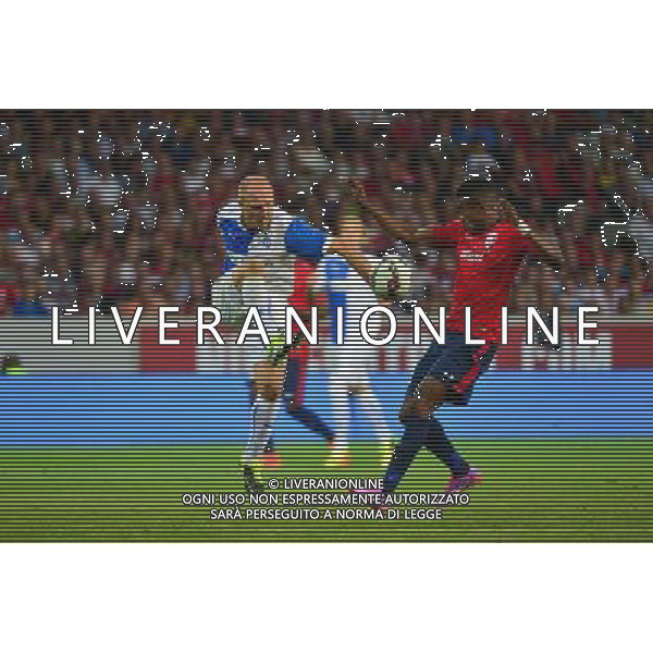 Stephane GRICHTING / Salomon KALOU - 05.08.2014 - Lille / Grasshopper Zurich - 3emeTour Champions League Photo : Dave Winter / Icon Sport