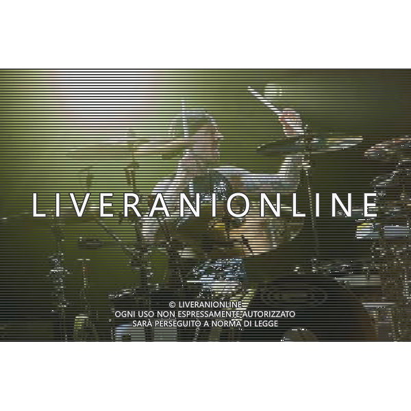 Drummer Travis Barker of American Pop Punk band Blink-182 performing at the first of two shows at Brixton Academy, London, England, UK on Wednesday 6th August 2014. AG ALDO LIVERANI SAS ONLY ITALY