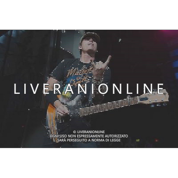 Guitarist Tom DeLonge of American Pop Punk band Blink-182 performing at the first of two shows at Brixton Academy, London, England, UK on Wednesday 6th August 2014. AG ALDO LIVERANI SAS ONLY ITALY