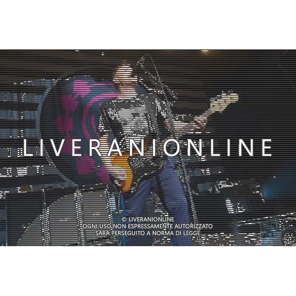 Bassist Mark Hoppus of American Pop Punk band Blink-182 performing at the first of two shows at Brixton Academy, London, England, UK on Wednesday 6th August 2014. AG ALDO LIVERANI SAS ONLY ITALY