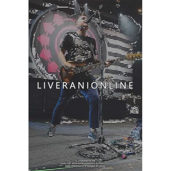 Bassist Mark Hoppus of American Pop Punk band Blink-182 performing at the first of two shows at Brixton Academy, London, England, UK on Wednesday 6th August 2014. AG ALDO LIVERANI SAS ONLY ITALY