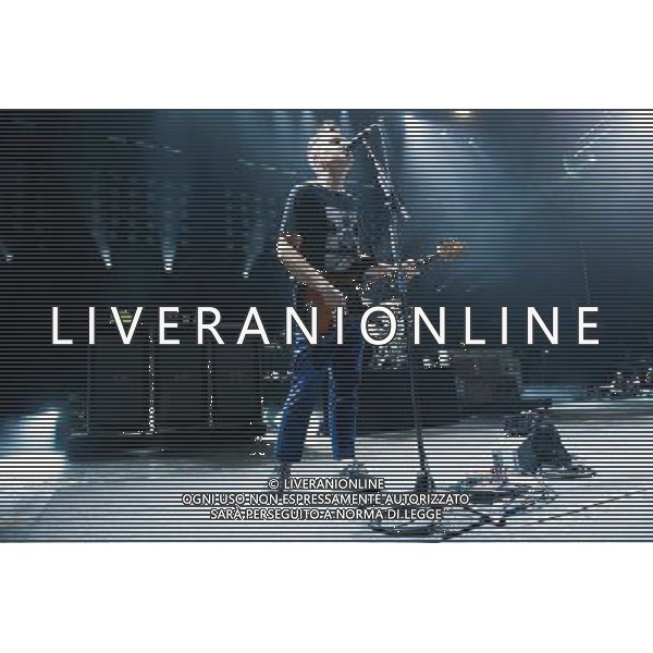 Bassist Mark Hoppus of American Pop Punk band Blink-182 performing at the first of two shows at Brixton Academy, London, England, UK on Wednesday 6th August 2014. AG ALDO LIVERANI SAS ONLY ITALY