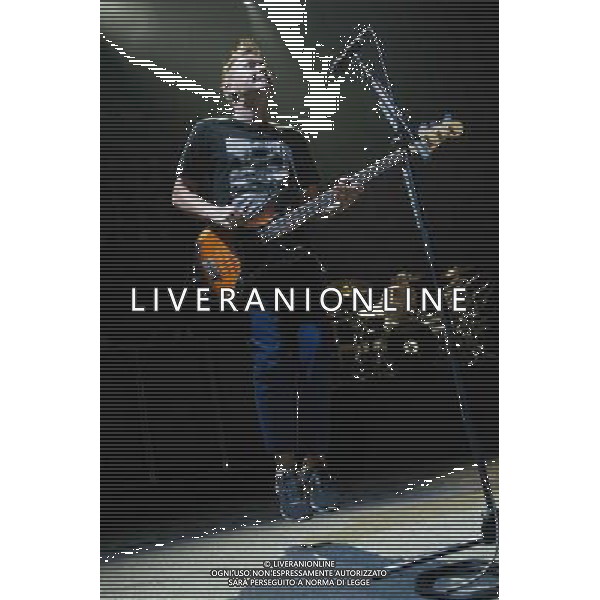 Bassist Mark Hoppus of American Pop Punk band Blink-182 performing at the first of two shows at Brixton Academy, London, England, UK on Wednesday 6th August 2014. AG ALDO LIVERANI SAS ONLY ITALY