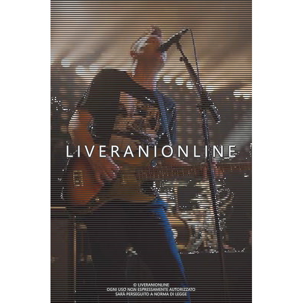 Bassist Mark Hoppus of American Pop Punk band Blink-182 performing at the first of two shows at Brixton Academy, London, England, UK on Wednesday 6th August 2014. AG ALDO LIVERANI SAS ONLY ITALY