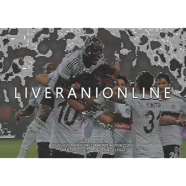 UEFA Champions League third leg qualification second leg match between Besiktas and Feyenoord at Olympic stadium in istanbul 06 august 2014. Pictured: Besiktas players celebrates after Demba Ba\'s third goal. Demba Ba hat trick in this match. ELIMINACJE KWALIFIKACJE LIGA MISTRZOW SEZON 2014/2015 PILKA NOZNA FOT. Seskimphoto / NEWSPIX.PL POLAND, TURKEY, GERMANY, AUSTRIA AND UK OUT !!! --- Newspix.pl AG ALDO LIVERANI SAS ONLY ITALY *** Local Caption *** www.newspix.pl mail us: info@newspix.pl call us: 0048 022 23 22 222 --- Polish Picture Agency by Ringier Axel Springer Poland