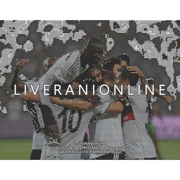 UEFA Champions League third leg qualification second leg match between Besiktas and Feyenoord at Olympic stadium in istanbul 06 august 2014. Pictured: Besiktas players celebrates after Demba Ba\'s third goal. Demba Ba hat trick in this match. ELIMINACJE KWALIFIKACJE LIGA MISTRZOW SEZON 2014/2015 PILKA NOZNA FOT. Seskimphoto / NEWSPIX.PL POLAND, TURKEY, GERMANY, AUSTRIA AND UK OUT !!! --- Newspix.pl AG ALDO LIVERANI SAS ONLY ITALY *** Local Caption *** www.newspix.pl mail us: info@newspix.pl call us: 0048 022 23 22 222 --- Polish Picture Agency by Ringier Axel Springer Poland