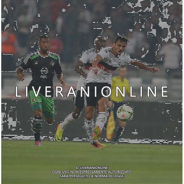 UEFA Champions League third leg qualification second leg match between Besiktas and Feyenoord at Olympic stadium in istanbul 06 august 2014. Pictured: Tonny Vilhena of Feyenoord and Mustafa Pektemek of Besiktas. ELIMINACJE KWALIFIKACJE LIGA MISTRZOW SEZON 2014/2015 PILKA NOZNA FOT. Seskimphoto / NEWSPIX.PL POLAND, TURKEY, GERMANY, AUSTRIA AND UK OUT !!! --- Newspix.pl AG ALDO LIVERANI SAS ONLY ITALY *** Local Caption *** www.newspix.pl mail us: info@newspix.pl call us: 0048 022 23 22 222 --- Polish Picture Agency by Ringier Axel Springer Poland