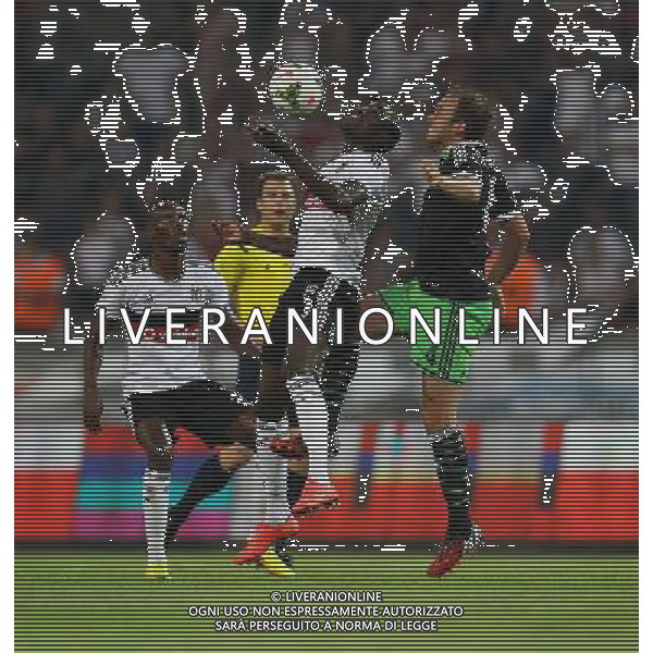UEFA Champions League third leg qualification second leg match between Besiktas and Feyenoord at Olympic stadium in istanbul 06 august 2014. Pictured: Atiba Hutchinson and Demba Ba of Besiktas and Joris Mathijsen of Feyenoord. ELIMINACJE KWALIFIKACJE LIGA MISTRZOW SEZON 2014/2015 PILKA NOZNA FOT. Seskimphoto / NEWSPIX.PL POLAND, TURKEY, GERMANY, AUSTRIA AND UK OUT !!! --- Newspix.pl AG ALDO LIVERANI SAS ONLY ITALY *** Local Caption *** www.newspix.pl mail us: info@newspix.pl call us: 0048 022 23 22 222 --- Polish Picture Agency by Ringier Axel Springer Poland
