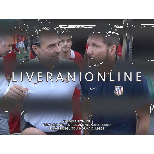 Friendly match between Galatasaray and Atletico Madrid at Ataturk stadium in Izmir. Score: Galatasaray 0 - Atletico Madrid 0 Pictured: Coach Cesare Prandelli (L) of Galatasaray and Coach Diego Simeone (R) of Atletico Madrid. MECZ TOWARZYSKI SEZON 2014/2015 PILKA NOZNA GALATASARAY vs ATLETICO MADRYT FOT. SESKIM/NEWSPIX.PL POLAND, TURKEY, GERMANY, AUSTRIA AND UK OUT !!! --- Newspix.pl *** Local Caption *** www.newspix.pl mail us: info@newspix.pl call us: 0048 022 23 22 222 --- Polish Picture Agency by Ringier Axel Springer Poland