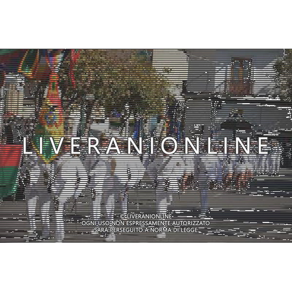 (140807) -- LA PAZ, Aug. 7, 2014 () -- Sailors take part in a parade to commemorate the 189th anniversary of Bolivia\'s independence at Murillo Square in La Paz, Bolivia, on Aug. 6, 2014. (/Government of La Paz/ABI) (fnc) (ah) AG ALDO LIVERANI SAS ONLY ITALY