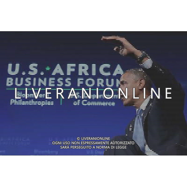 United States President Barack Obama delivers closing remarks during the U.S.-Africa Business Forum at the Mandarin Oriental Hotel in Washington D.C., USA, 5 August 2014. President Barack Obama is promoting business relationships between the United States and African countries during the three-day U.S.-Africa Leaders Summit, where 49 heads of state are meeting in Washington. AG ALDO LIVERANI SAS ONLY ITALY