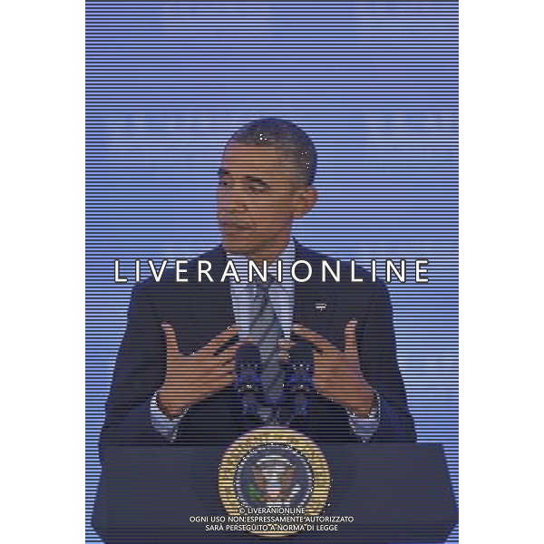 (140807) -- WASHINGTON, Aug. 7, 2014 () -- U.S. President Barack Obama speaks at a press conference during the U.S.-Africa Leaders Summit in Washington Aug. 6, 2014. The U.S. will help build a rapid response force in Africa in a new peacekeeping partnership with the continent, Obama said on Wednesday. (/Yin Bogu) (zhf) AG ALDO LIVERANI SAS ONLY ITALY