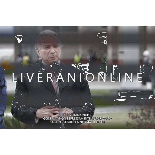 (140807) -- BOGOTA, Aug. 7, 2014 () -- Brazil\'s Vice President Michel Temer delivers a speech during a welcome ceremony at the military base of Catam, in Bogota City, capital of Colombia, on Aug. 7, 2014. Michel Temer arrived to Bogota to attend the inauguration ceremony for the second term of reelected Colombian President Juan Manuel Santos. (/German Enciso/COLPRENSA) (ah) (fnc) ***MANDATORY CREDIT*** ***NO ARCHIVE-NO SALES*** ***FOR EDITORIAL USE ONLY*** ***COLOMBIA OUT*** ©PHOTOSHOT/Agenzia Aldo Liverani sas - ITALY ONLY - EDITORIAL USE ONLY - Cerimonia di inaugurazione per il secondo mandato del rieletto presidente colombiano Juan Manuel Santos a Bogota\', capitale della Colombia, il 7 agosto, 2014