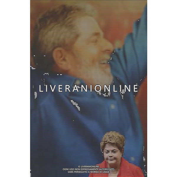 (140808) -- SAO PAULO, Aug. 8, 2014 () -- Brazilian President Dilma Rousseff takes part in a campaign event in Sao Paulo, Brazil, on Aug. 7, 2014. Brazil will hold presidential election in October. (/Rahel Patrasso) ©photoshot/Agenzia Aldo Liverani sas - ITALY ONLY - EDITORIAL USE ONLY