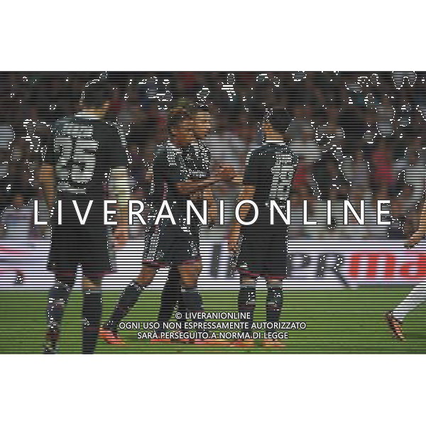 Clinton Njie / Nabil Fekir - 07.08.2014 - Lyon / Mlada Boleslav - Tour preliminaire de Ligue Europa 2014/2015 Photo : Jean Paul Thomas / Icon Sport *** Local Caption *** AG ALDO LIVERANI SAS ONLY ITALY *** Local Caption *** AG ALDO LIVERANI SAS ONLY ITALY