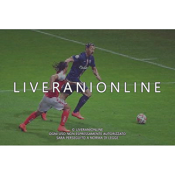 Zlatan IBRAHIMOVIC / Mickael TACALFRED - 08.08.2014 - Reims / Paris Saint Germain - 1er journee de Ligue 1 Photo : Dave Winter / Icon Sport AG ALDO LIVERANI SAS ONLY ITALY