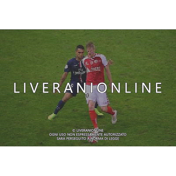 Gaetan CHARBONNIER / MARQUINHOS - 08.08.2014 - Reims / Paris Saint Germain - 1er journee de Ligue 1 Photo : Dave Winter / Icon Sport AG ALDO LIVERANI SAS ONLY ITALY