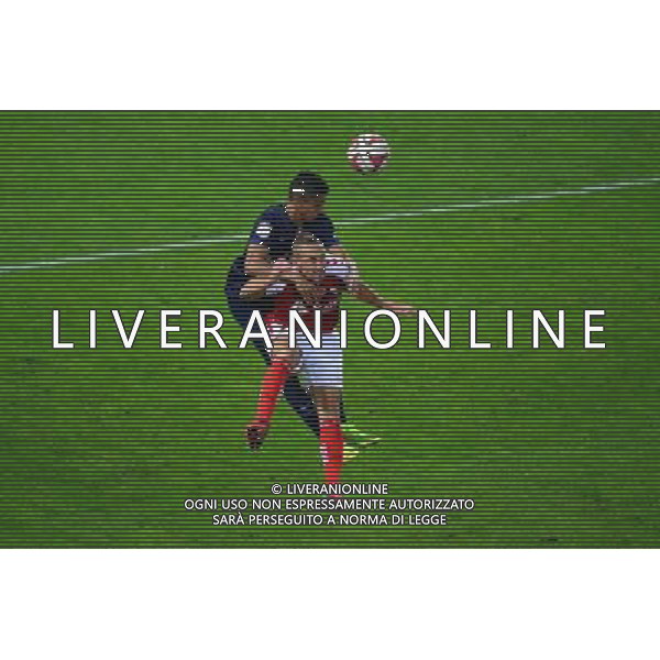 Gaetan COURTET / MARQUINHOS - 08.08.2014 - Reims / Paris Saint Germain - 1er journee de Ligue 1 Photo : Dave Winter / Icon Sport AG ALDO LIVERANI SAS ONLY ITALY