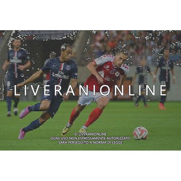 LUCAS MOURA / Mads ALBAECK - 08.08.2014 - Reims / Paris Saint Germain - 1er journee de Ligue 1 Photo : Dave Winter / Icon Sport AG ALDO LIVERANI SAS ONLY ITALY