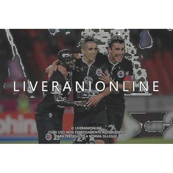 N\'golo KANTE / Florian RASPENTINO / Julien FERET - 09.08.2014 - Evian Thonon / Caen - 1er journee de Ligue 1 Photo : Jean Paul Thomas / Icon Sport /Agenzia Aldo Liverani sas - ITALY ONLY - EDITORIAL USE ONLY