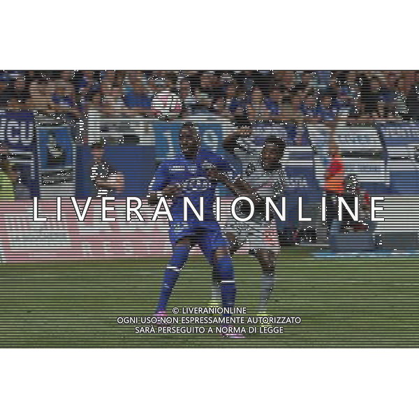 Christopher MABOULOU / Brice DJADJEDJE - 09.08.2014 - Bastia / OM - 1er journee de Ligue 1 Photo : Michel Maestracci / Icon Sport /Agenzia Aldo Liverani sas - ITALY ONLY - EDITORIAL USE ONLY