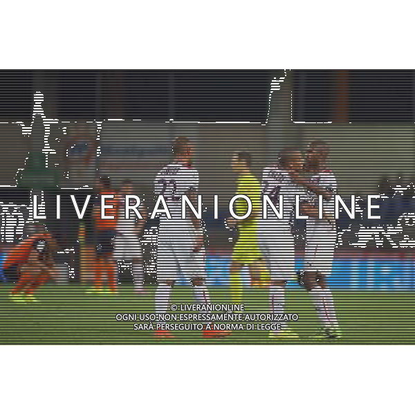 joie BORDEAUX / Wahbi KHAZRI / Diego ROLAN - 09.08.2014 - Montpellier / Bordeaux - 1er journee de Ligue 1 Photo : Nicolas Guyonnet / Icon Sport /Agenzia Aldo Liverani sas - ITALY ONLY - EDITORIAL USE ONLY