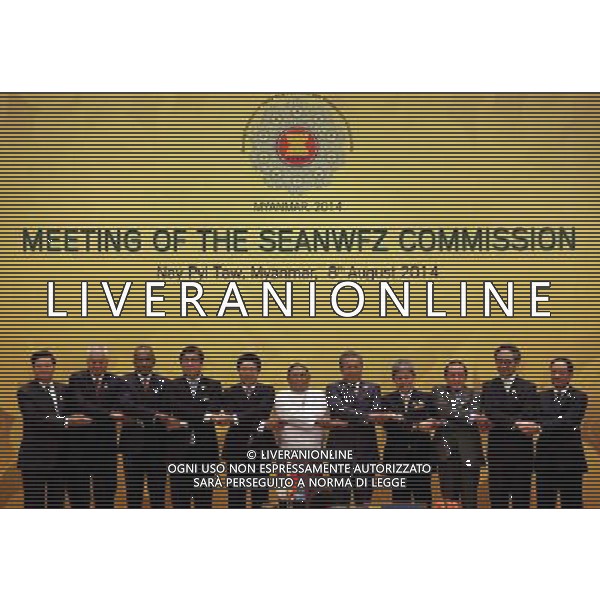 (140808) -- NAY PYI TAW, Aug. 8, 2014 () -- ASEAN foreign ministers pose for a group photo during the meeting of the Southeast Asia Nuclear-Weapon-Free-Zone (SEANWFZ) Commission at Myanmar International Convention Center (MICC) in Nay Pyi Taw, Myanmar, Aug. 8, 2014. (/U Aung) ©photoshot/Agenzia Aldo Liverani sas - ITALY ONLY - EDITORIAL USE ONLY ©photoshot/Agenzia Aldo Liverani sas - ITALY ONLY - EDITORIAL USE ONLY