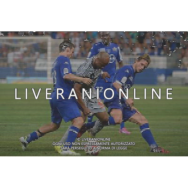 Andre AYEW / Guillaume GILLET - 09.08.2014 - Bastia / OM - 1er journee de Ligue 1 Photo : Gaston Petrelli / Icon Sport AG ALDO LIVERANI SAS ONLY ITALY