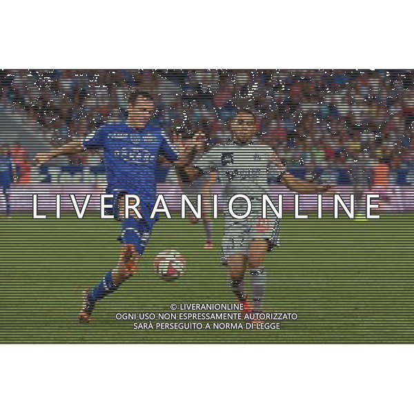 Sebastien SQUILLACI / Dimitri PAYET - 09.08.2014 - Bastia / OM - 1er journee de Ligue 1 Photo : Gaston Petrelli / Icon Sport AG ALDO LIVERANI SAS ONLY ITALY