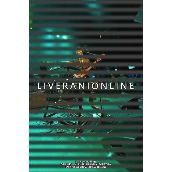 Fun Lovin\' Criminals (FLC) - Fast (bass, keyboards, harmonica, trumpet) performing live on Hugh Thomas\' 46th birthday in concert at the Brooklyn Bowl, Greenwich, London, United Kingdom Date: 09/08/2014 AG ALDO LIVERANI SAS ONLY ITALY