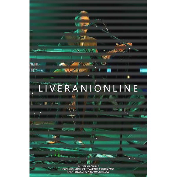 Fun Lovin\' Criminals (FLC) - Fast (bass, keyboards, harmonica, trumpet) performing live on Hugh Thomas\' 46th birthday in concert at the Brooklyn Bowl, Greenwich, London, United Kingdom Date: 09/08/2014 AG ALDO LIVERANI SAS ONLY ITALY
